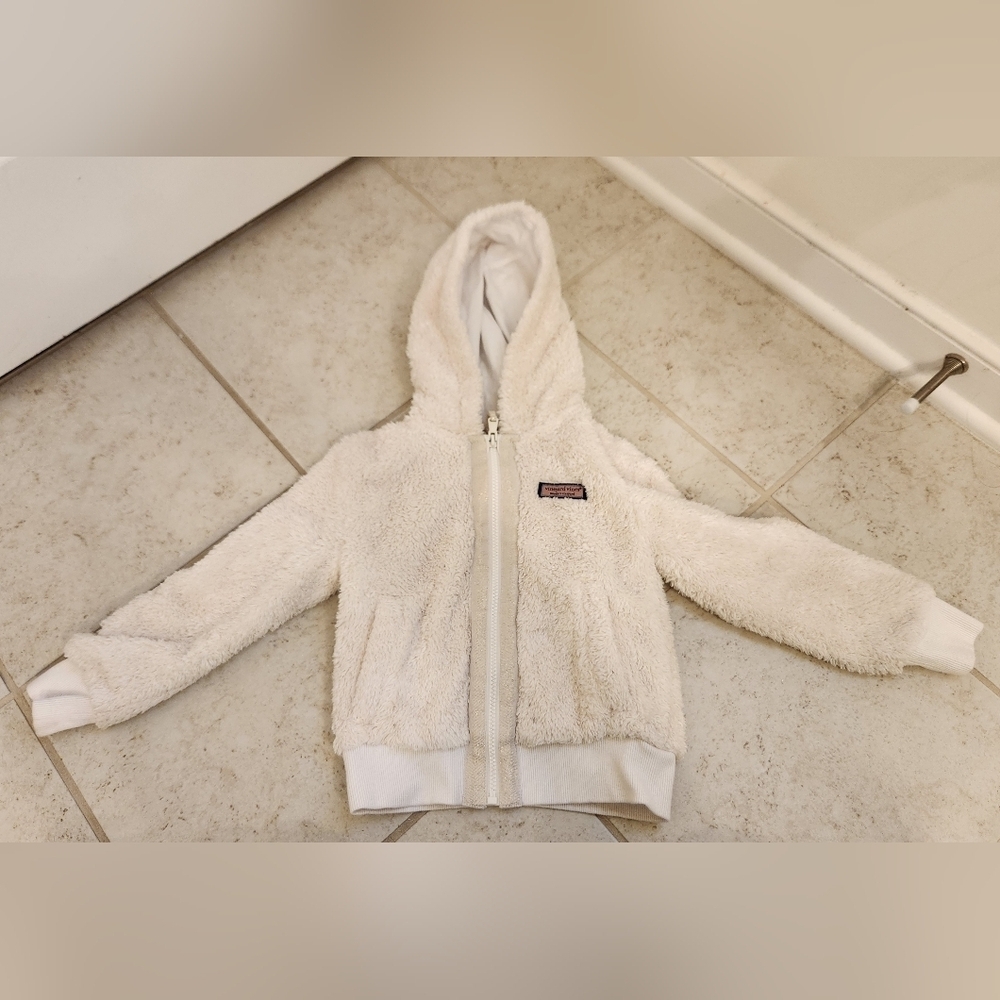 Girls Youth Size‎ XS 5-6 White Sherpa Zip Hoodie Jacket Vineyard Vines #T727